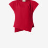 Sebani Asymmetrical Plain-Colored Cotton T-Shirt