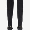 Selize Flat-Heeled Thigh Boots in Suede Calfskin Leather