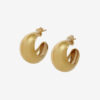 Shiny Crescent Convex Hoop Earrings