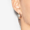 Shiny Crescent Convex Hoop Earrings