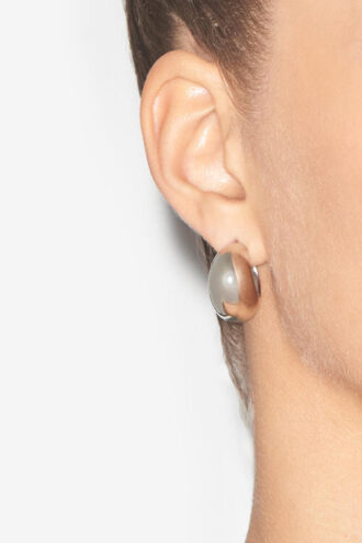 Shiny Crescent Convex Hoop Earrings