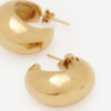 Shiny Crescent Convex Hoop Earrings