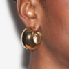 Shiny Crescent Domed Hoop Earrings