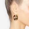 Shiny Crescent Domed Hoop Earrings