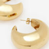 Shiny Crescent Domed Hoop Earrings