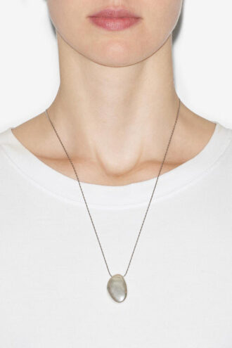 Shiny Day Pendant Necklace in Silver-Finish Brass