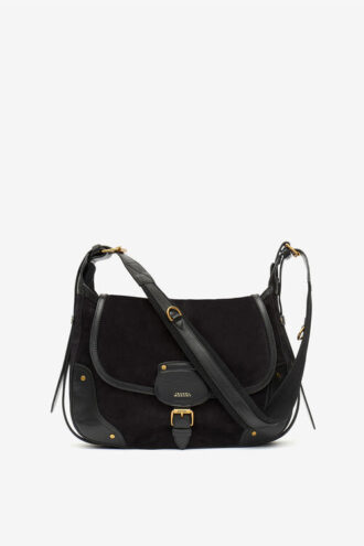 Sierra S Suede Calfskin Leather Messenger Bag