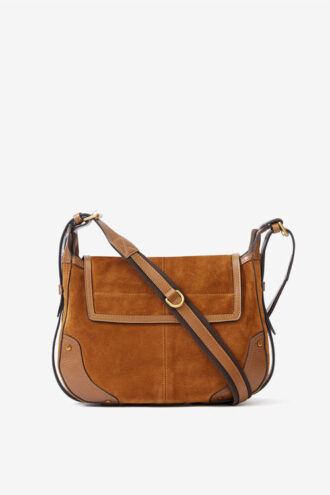 Sierra S Suede Calfskin Leather Messenger Bag