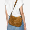 Sierra S Suede Calfskin Leather Messenger Bag