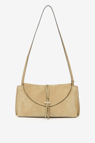 Silao Braided Suede Calfskin Leather Clutch Bag