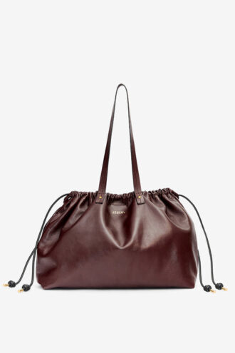 Silven E/W Shiny Leather Tote Bag