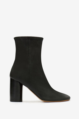 Soft Leather Ankle Boots with High Heels