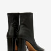 Soft Leather Ankle Boots with High Heels