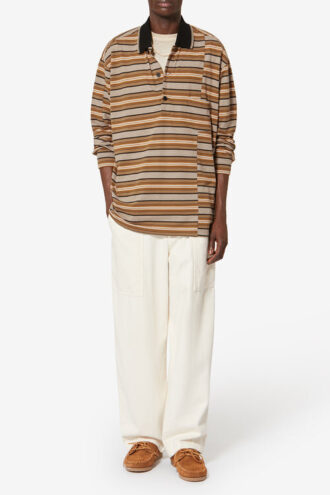 Sorel Long-Sleeve Striped Piqué Cotton Polo Shirt