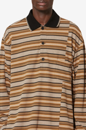 Sorel Long-Sleeve Striped Piqué Cotton Polo Shirt