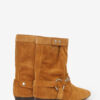 Stania Flat-Heeled Boots in Suede Calfskin Leather