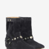 Stania Flat-Heeled Boots in Suede Calfskin Leather