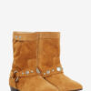 Stania Flat-Heeled Boots in Suede Calfskin Leather
