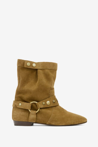 Stania Flat-Heeled Suede Calfskin Leather Boots