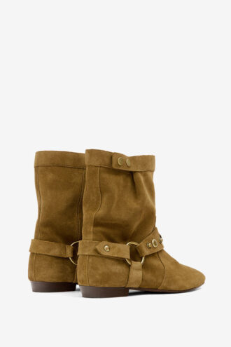 Stania Flat-Heeled Suede Calfskin Leather Boots
