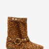 Stania Printed Flat-Heeled Suede Calfskin Leather Boots