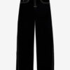 Stelyna Wide-Leg Velvet Style Denim Jeans