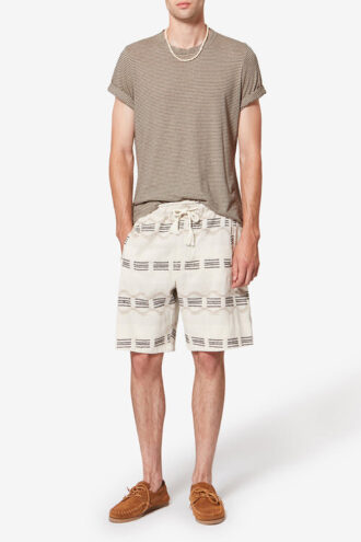 Striped Short-Sleeve Cotton and Linen T-Shirt