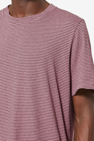Striped Short-Sleeve Cotton and Linen T-Shirt
