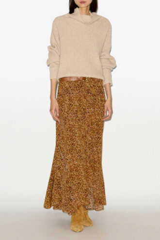 Syana Long Printed Silk Skirt