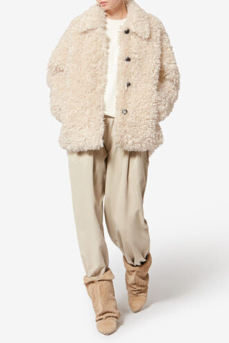 Tarvey Short Curly Faux Fur Coat