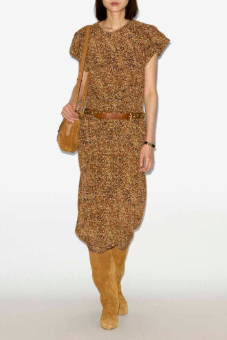 Terena Printed Silk Midi Dress