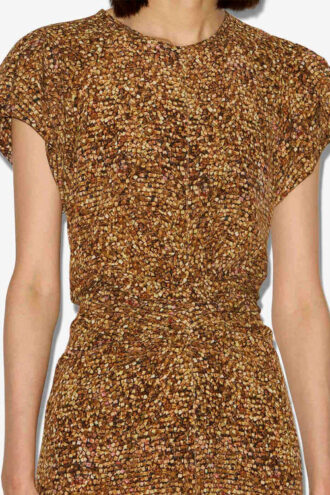 Terena Printed Silk Midi Dress