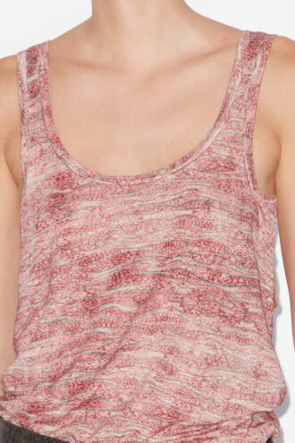Thea Printed Linen Tank Top