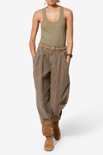 Thea Striped Cotton and Linen T-Shirt