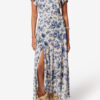 Tullya Printed Draped Stretch Silk Top