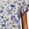 Tullya Printed Draped Stretch Silk Top