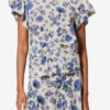 Tullya Printed Draped Stretch Silk Top