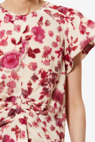 Tullya Silk Rose Print Top