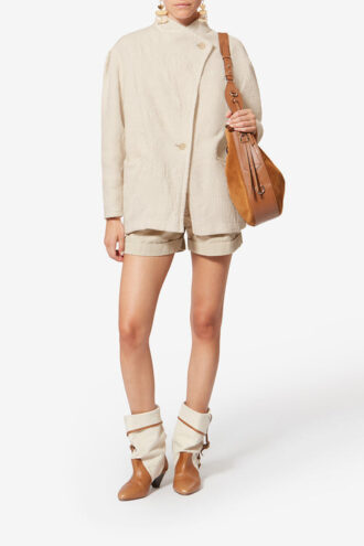 Uadie Short Textured Cotton Coat