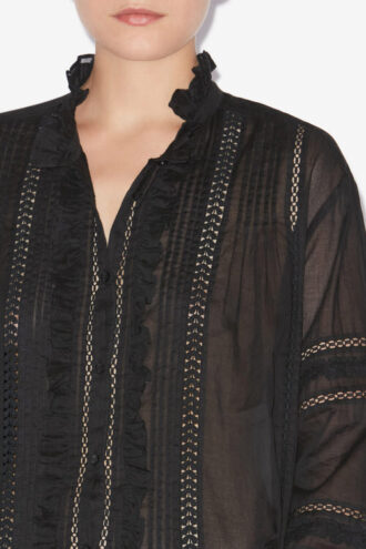 Valda Openwork Cotton Voile Shirt