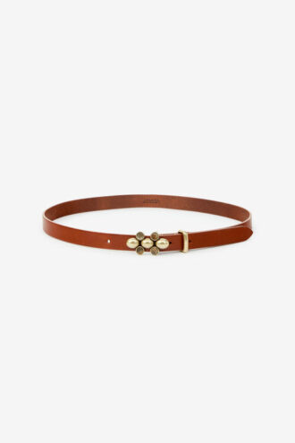 Valdez Leather Belt with a Jewel Buckle