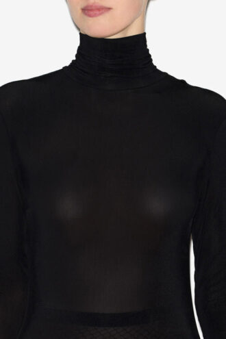Vanessa Roll Neck Dress in Plain-Colored Jersey