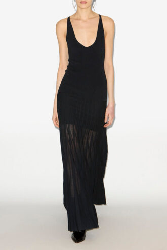 Velma Long Pleated Knit Dress