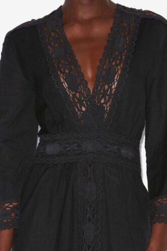 Veona Long Cotton and Linen Blend Dress
