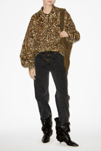 Wilda Printed Stand-Up Collar Sweatshirt