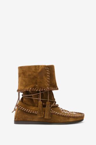 Winki Boots in Braided and Suede Leather