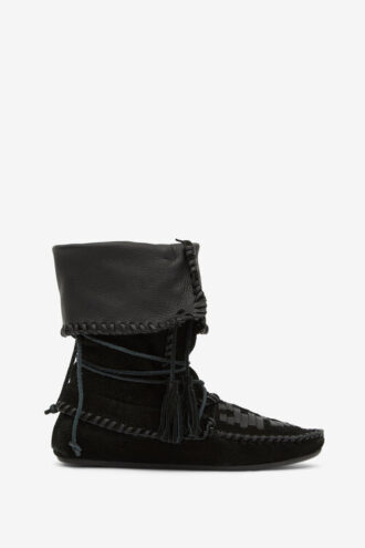 Winki Boots in Braided and Suede Leather
