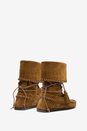 Winki Boots in Braided and Suede Leather