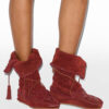 Winki Boots in Braided and Suede Leather