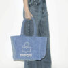 Yenky Zipped Washed Cotton Logo Tote Bag